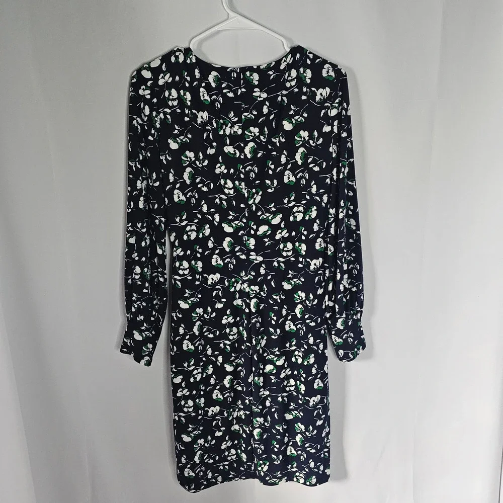Lauren Ralph Lauren Women's Floral‎ Print Long Sleeve Navy Blue Dress Size 8